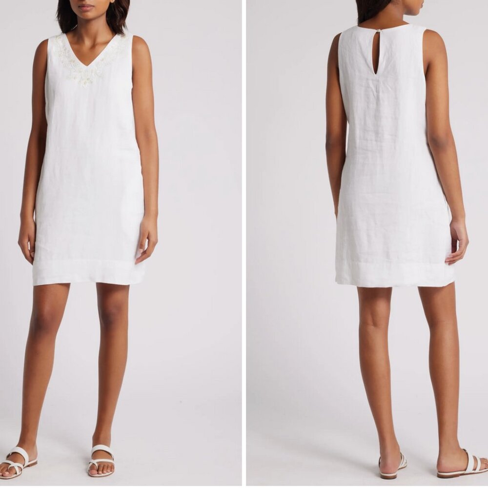 Tommy Bahama Linen Embroidered Shift Dress